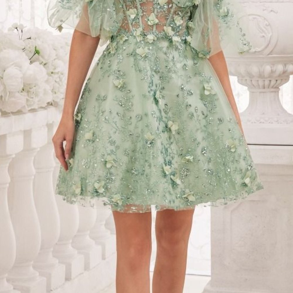 NEW SHORT OFF THE SHOULDER SLEEVELESS BABY DOLL DRESS WITH ZIPPER BACK CD KV1089 - Picture 10 of 10